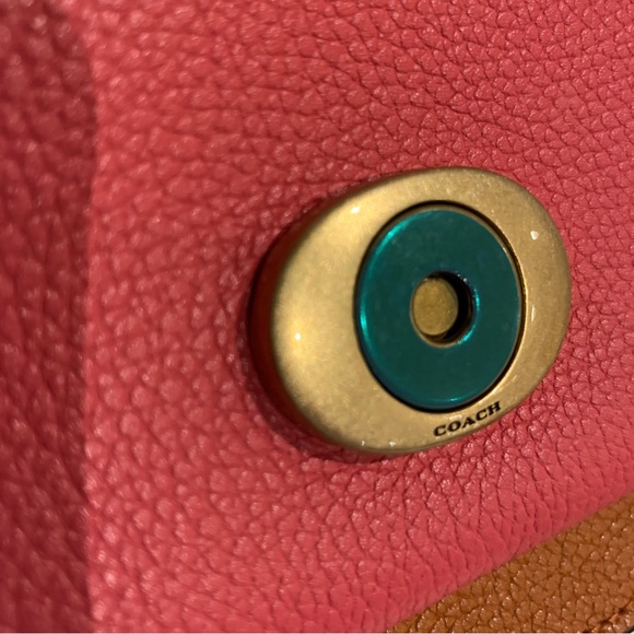 💗🧡 Coach - Tabby 26 - Colorblock 🍉 Watermelon / Burnt Orange / Brass - Picture 7 of 9